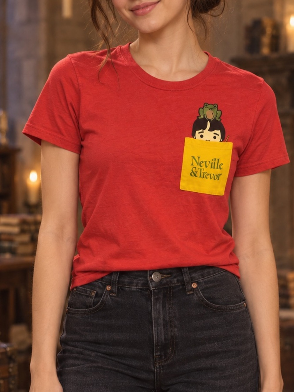 BoxLunch Harry Potter- Neville & Trevor Pocket T-Shirt Size XS